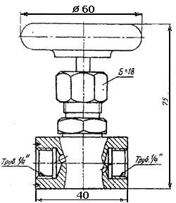 Вентиль запорный стальной (клапан) 3В-2М